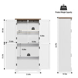 HOSTACK 64" Modern Farmhouse Pantry Cabinet with Adjustable Shelves and 4 Doors HOSTACK