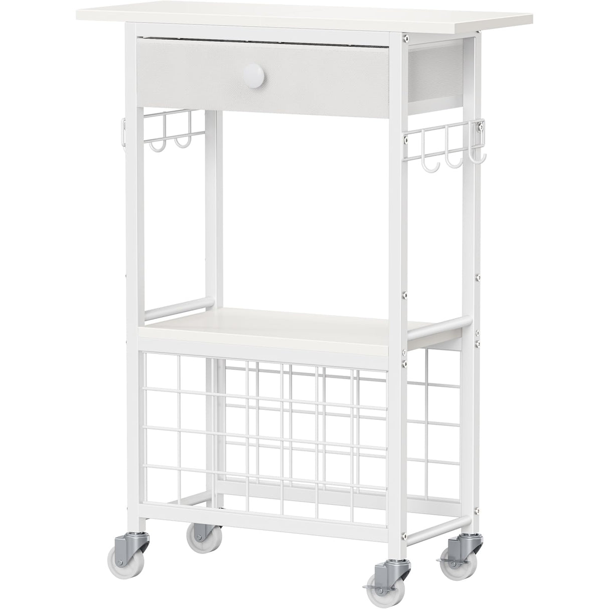 Snughome Craft Cart Compatible with Cricut Maker, Craft Organizers and Storage for Cricut Cart Organizer Table with Wheels, Drawer and 28 Vinyl Roll Holders, White, 23.6"(L) x 9.5"(D) x 31.7"(H) Snughome