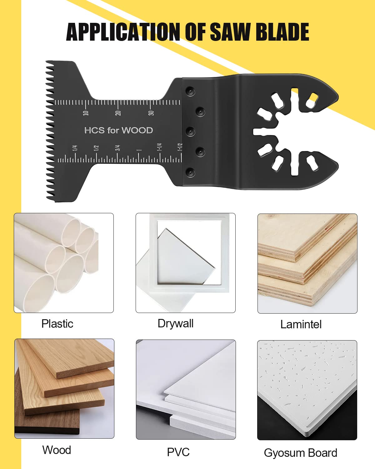 60pcs Oscillating Saw Blades, 2023 Upgrade Efficient Oscillating Blades, Japanese Long Teeth, Quick Release Multi Tool Blades Kits for Plastics, Universal Multitool Blades Wood Fit Almost All Model Royars