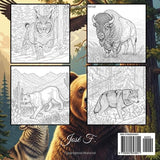 Wild Creatures of North America: A Coloring Book with Bears, Wolves, Eagles, Moose, and More from the American Wilderness Majosta