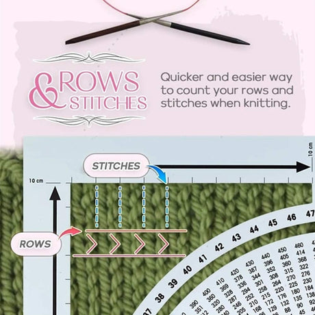 Knitting Gauge Converter Tool,Double-Sided Scale Knitting Stitch Calculator and Counting Frame Ruler,Knitting Tools for Sweater Knitting,Easy to Read KAIKAIXIN