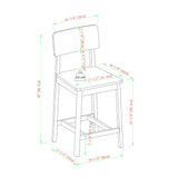 Walker Edison 2-Piece Minimalist Solid Wood Counter Stool, Set of 2, Black Walker Edison