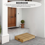 Wooden Platform Step Stool, 25" One Step Stool for Adults & Elderly, Acacia Wood High Riser Step Stool with Non-Slip Mat, Durable Wooden Mobility Stepping Stools for Handicap, Bedroom, Kitchen Fiaygro