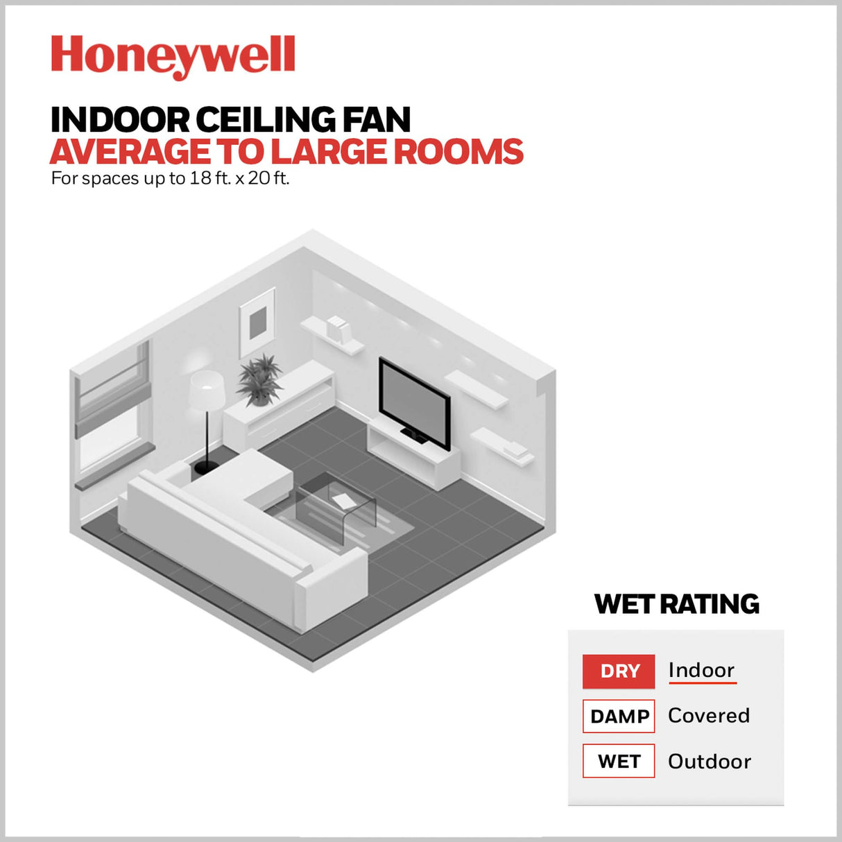 Honeywell Ceiling Fans Carmel Modern 48 Inch Ceiling Fan with Light, Remote Control Fan, LED Indoor Fan with 5 Blades, Redwood and Brown Rosewood Blade Finish Options, Brushed Nickel (50196-01) Honeywell