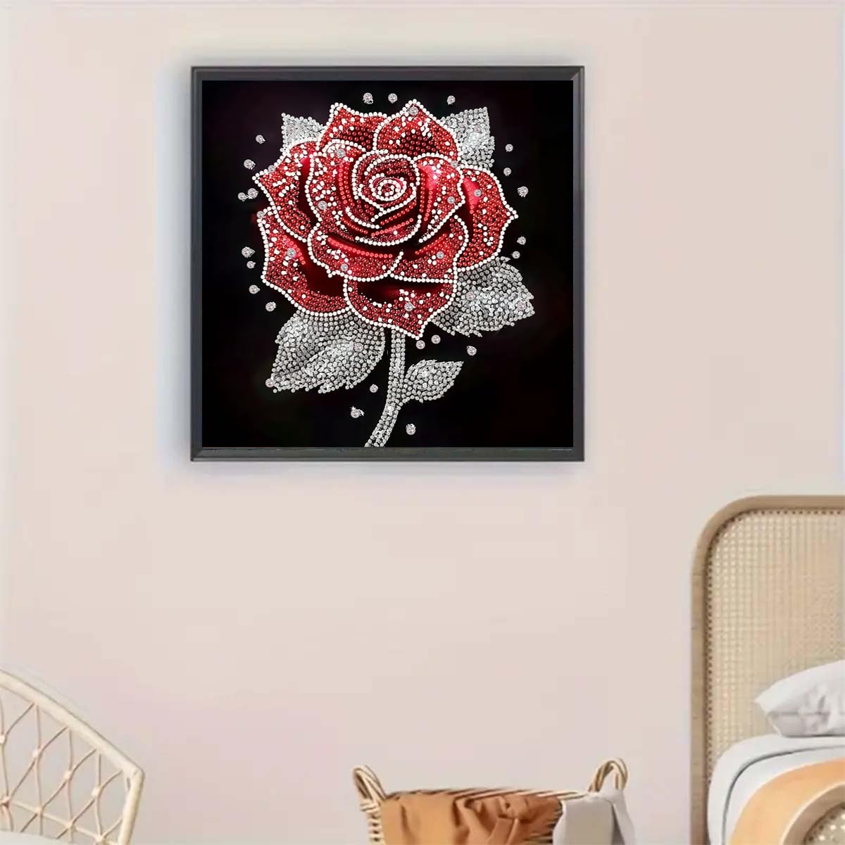 Special Shaped Diamond Art Painting Kits for Adults, Rose Flower 5D Diamond Painting Kits for Adults Beginner,DIY Crystal Diamond Dots Gem Art Craft for Home Decor 11.8 x 11.8 inch GEMFAMILY
