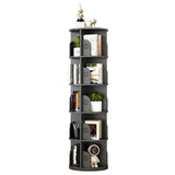 Hestiasko 5 Tier Rotating Bookshelf, 360 Rotating Bookcase, Spinning Bookshelf Tower for Kids & Adults, Corner Bookshelf for Small Space, Revolving Bookcase for Bedroom, Living Room, Black Hestiasko