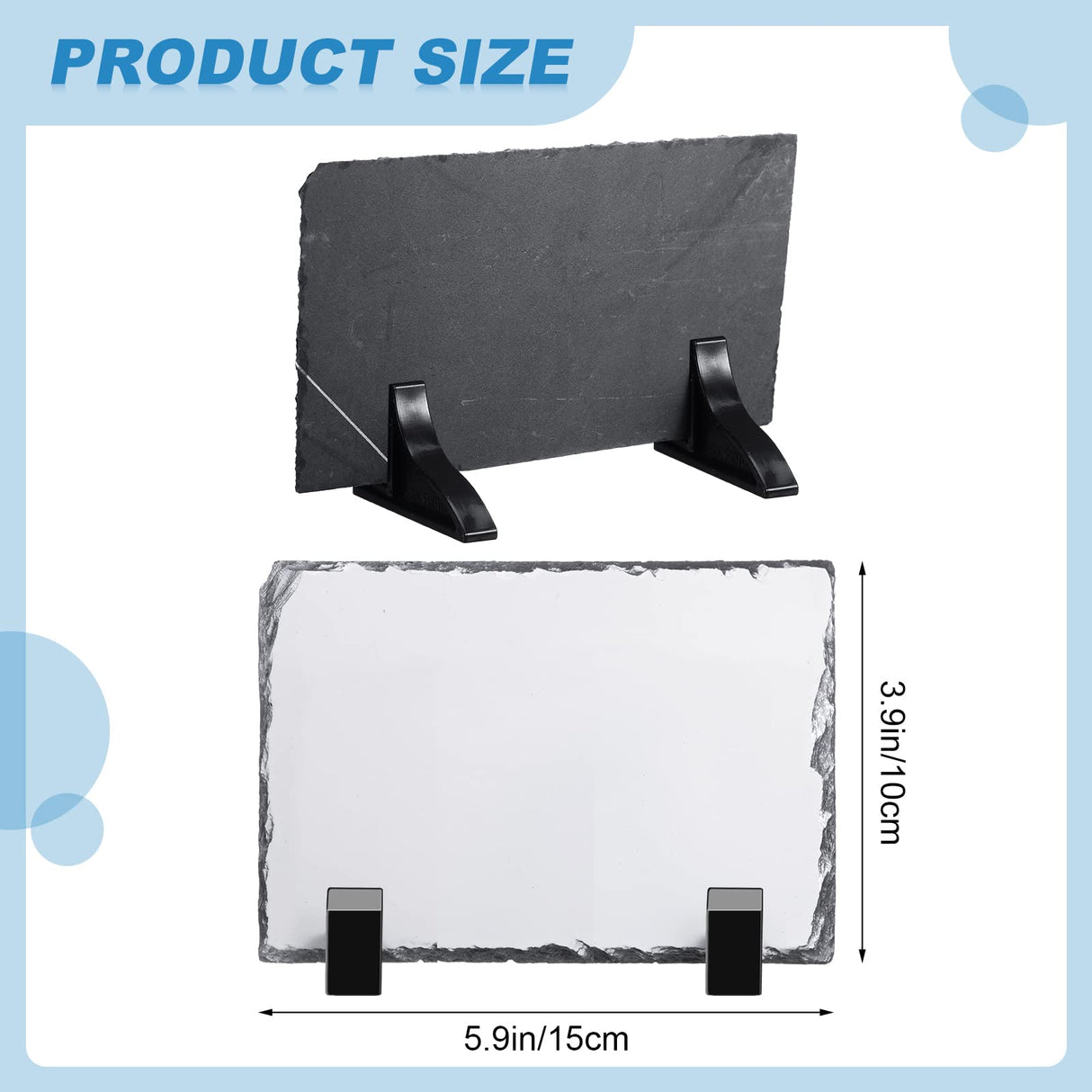 Gersoniel 2 Pieces Sublimation Blank Slate Rock Stone Photo Frame Heat Transfer Rectangular Picture Frame with Display Holder for Heat Press Machine (3.9 x 5.9 Inch) Gersoniel