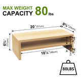 TEAMIX 2 Tiers Desktop Monitor Stand Riser 20 Inch Printer Stand with Storage Small TV Riser Laptop Wooden Desk Organizer Shelf Bookshelf Maple (Natural Maple, 2 Tiers) TEAMIX