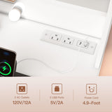 FIONESO Vanity Desk, Makeup Vanity Desk with Mirror & Lights, Vanity Desk with 2 Drawers & 6 Storage Shelves, Dressing Table with Power Outlet, for Women Girls, Bedroom, White FIONESO