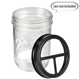 [Wide Mouth ONLY] SheeChung 2 Pack Mason Jar Toothbrush Holder Lid - Rustproof 304 Stainless Steel for Ball Mason Jar or Any Pint. Jar, Farmhouse Decor Bathroom Accessories Set - Black SheeChung
