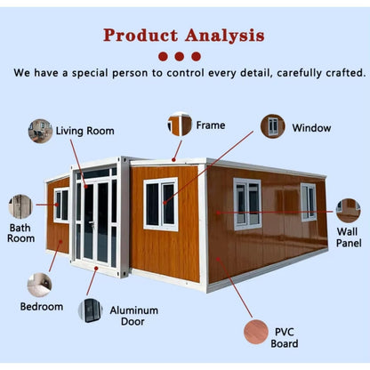 Luxury Modular 20ft & 40ft Prefab Home - 3 Bedrooms, Ready-to-Move-In Tiny Cabin - WoodArtSupply