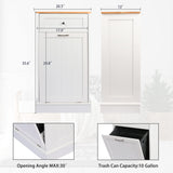 TOLEAD Tilt Out Trash Cabinet Free Standing 10 Gallon Recycling Trash Can Cabinet for Farmhouse Kitchen,Living Room, Dining Room, White TOLEAD