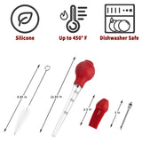JY COOKMENT Turkey Baster with Barbecue Basting Brush, Baster Syringe for Home Baking and Roaster Turkey, Include Detachable Food Grade Silicone Bulb, Meat Injector Needle and Cleaning Brush JY COOKMENT