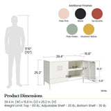 REALROOMS Shadwick 2 Door Wide Metal Locker Accent Storage Cabinet, Black REALROOMS