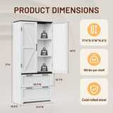 Eltean 71" Kitchen Pantry Storage Cabinet,Farmhouse Storage Cabinet with 2 Adjustable Shelves and 2 Drawers,Barn Doors Metal Storage Cabinets for Kitchen,Dining Room,Living Room Eltean