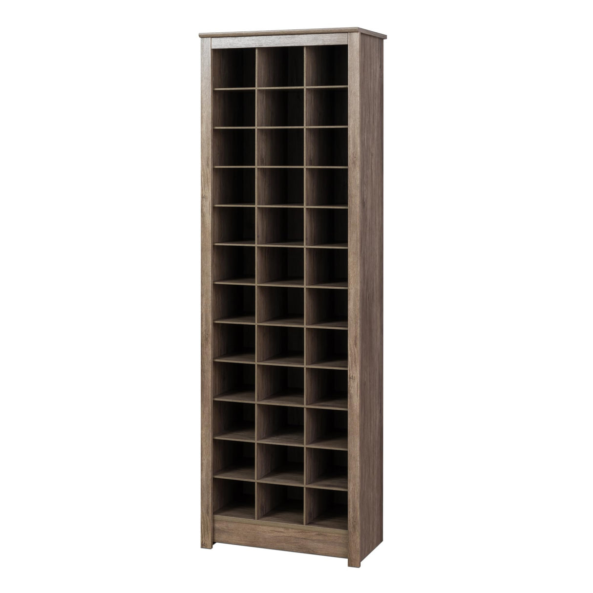 Prepac Elegant Gray Shoe Storage Cabinet, Space-Saving Solution with Cubbies for 36 Pairs, 13"D x 23.5" W x 72.5" H Prepac