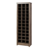 Prepac Elegant Gray Shoe Storage Cabinet, Space-Saving Solution with Cubbies for 36 Pairs, 13"D x 23.5" W x 72.5" H Prepac