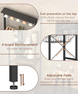 Ansionsol 4 Tier Coffee Bar Station, Corner Bakers Rack with 5 Hooks & Wire Basket, Coffee Maker Stand for Small Space, Kitchen Storage Shelf for Entryway, Living Room, Café, Black, 16.5"x13"x47.8" Ansionsol