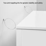 Yaheetech Bathroom Floor Cabinet, Large Storage Space Wooden Organizer with 1 Big Drawer, 3 Small Drawers & 2 Doors, Free-Standing Cupboard for Kitchen/Living Room/Bathroom Use, White Yaheetech