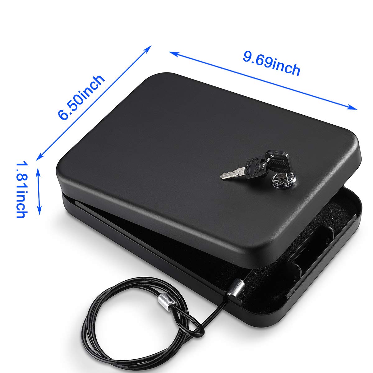 Younion Pistol Safe, Portable Travel Gun Safe,Handgun Lock Box, Gun Safes for Cars, Black Younion