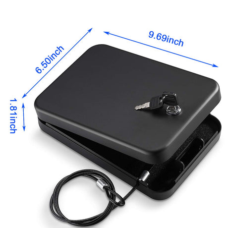 Younion Pistol Safe, Portable Travel Gun Safe,Handgun Lock Box, Gun Safes for Cars, Black Younion