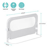 NUTIKAS Baby Bed Rail Guard for Toddlers - 47" Toddler Bed Side Rails for Twin, Full, Queen Bunk Size Bed Swing Down Bedrail Extral Tall Child Safety Side Railing Guards for Kids NUTIKAS