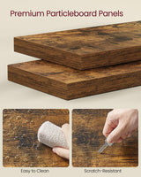 VASAGLE Corner Shelf Wall Mount, 5-Tier Floating Corner Bookshelf, Plant Shelf for Bedroom, Living Room, Bathroom, Home Office, Rustic Brown ULBC72BX VASAGLE