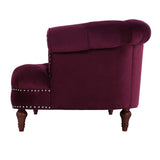 Jennifer Taylor Home La Rosa Victorian Chesterfield Loveseat, Burgundy Velvet Jennifer Taylor Home