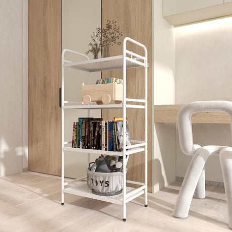 HDANI Storage Shelves, 4-Tier Metal Storage Rack with Shelf,Shelf Organizer,Garage Standing Shelving Unit for Laundry,Bathroom,Kitchen,Pantry, Closet,23.6''W X 13.8''D X 50 H''H,White HDANI