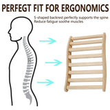 S-Shape Sauna Backrest Infrared Sauna Accessories, Natural Wood Finish Hemlock Sauna Chair with Wide Back Releases Pressure, No Painting Non-Toxic 26"x17" Fulocseny