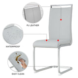 71" Glass Dining Table Set for 8, Kitchen Table and 8 PU Leather Chairs, Tempered Glass Top and MDF Base, 9-Piece Table Set Ideal for Living Room BAOPIN