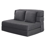 ANONER 60" Fold Sofa Bed Couch Memory Foam with 2 Pillows Futon Sleeper Chair Guest Bed and Fold Out Couch, Washable Cover Queen Size, Dark Gray ANONER