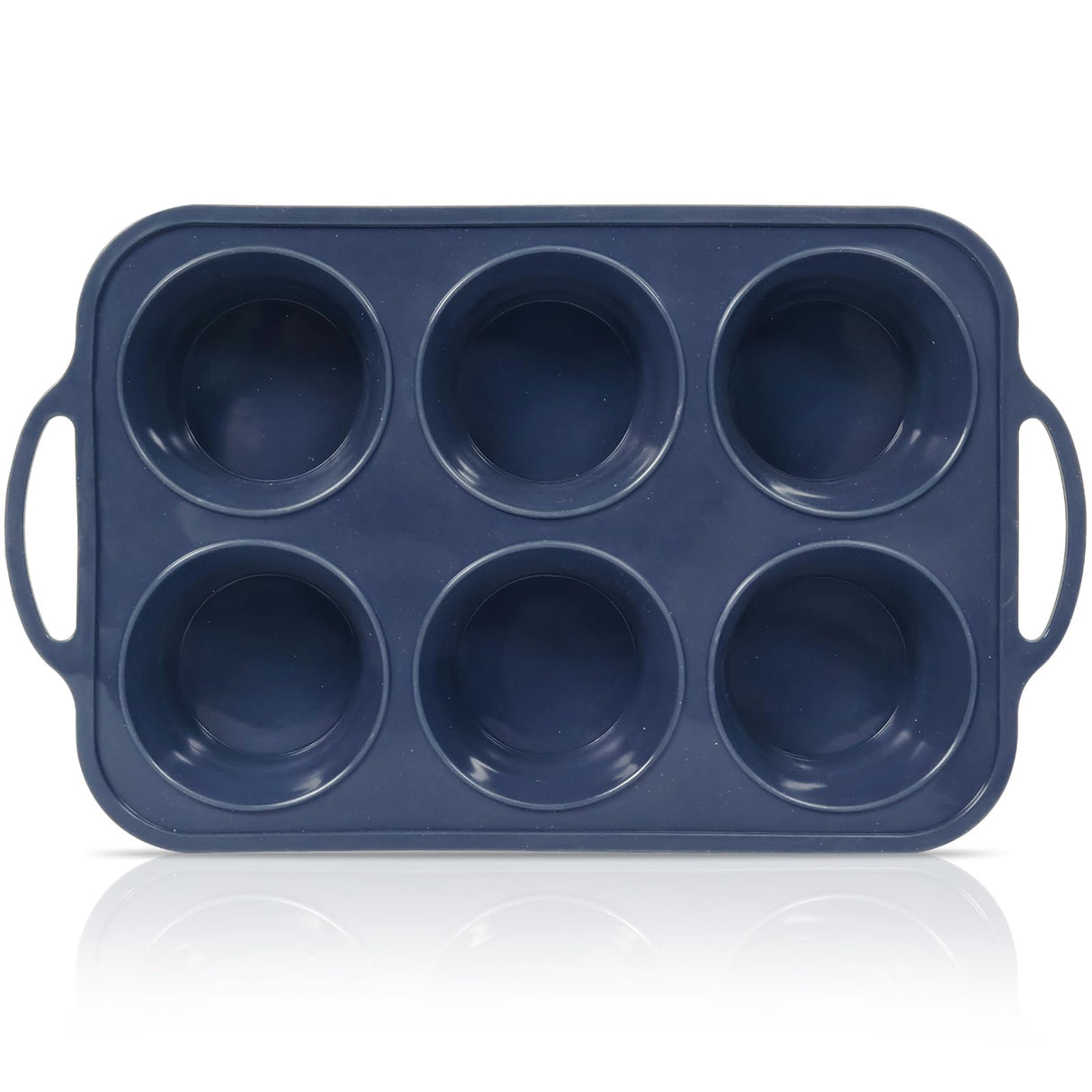 Vnray Jumbo Silicone Muffin Pan with Metal Frame, Non Stick Silicone Cupcake Pan with Handles 6 Cup, BPA Free Silicon Muffin Tin Tray Extra Large for baking, egg bites, Cupcake Mold Grey Vnray