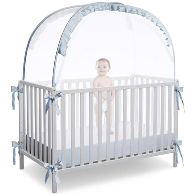 L RUNNZER Baby Crib Tent Crib Net to Keep Baby in, Pop Up Crib Tent Canopy Keep Baby from Climbing Out (55.2" L x 27.6" W x 51.6" H)