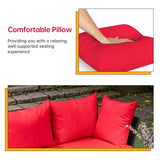 FDW Patio Furniture Sets 5 Pieces Outdoor Wicker Conversation Set Sectional Sofa Rattan Chair for Outdoor Backyard Porch Poolside Balcony Garden Furniture with Coffee Table,Red Cushion FDW