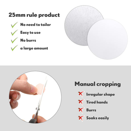 Sublimation Blank Aluminum Stickers Set Round Blank Bezel Pendant Tray Aluminum Sheet, Includes Sublimation Blank Discs and Double Side Tapes for Personalized Photo Jewelry Making DIY (100 Pieces) Ferraycle