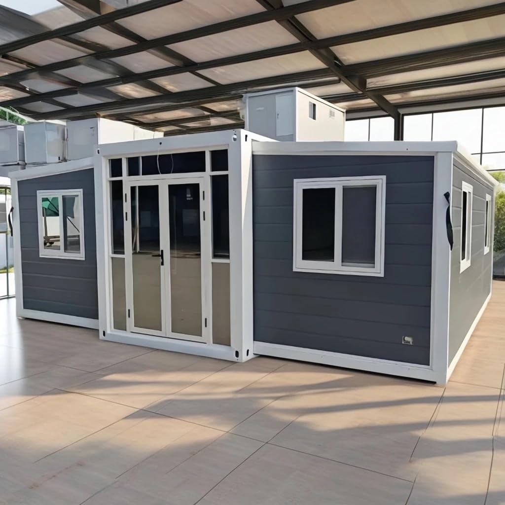 Prefabricated Mobile Tiny House, 15x20 ft, 2 Bedrooms, Bathroom, Kitchen for Guard House, Shop, Villa Hotel, Booth, Office Waterproof - WoodArtSupply