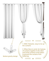 Outdoor Curtains for Patio Waterproof Black and White Stripe Indoor/Outdoor Curtain Tiebacks Simple Style Privacy Curtain Sun Blocking Grommet Drapes for Pergolas Gazebo Porch Balcony 2 Panel 54x108 Home L6