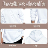 lipetol 4 Pcs Sublimation Hoodies Blank 100 Polyester Hoodies for Sublimation Sweatshirt Blank Plain White Hoodie for Men lipetol