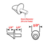 Wideskall® 5mm (3/16" inch) Clear Plastic Shelf Support Pin Peg for Cabinet Book Shelves - Pack of 60 Wideskall