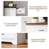 Airynee Farmhouse 5 Drawer Dresser for Bedroom, 47" Tall Chest of Drawers, Wood White Dresser with Deep Drawers, Storage Dressers Organizer for Bedroom, Living Room, Hallay, White Airynee