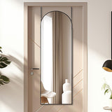 Otlsh 14"×48" Door Mirror,Arched Full Length Mirror, Over The Door, Arch Wall Mirror, Thin Frame, Aluminum Alloy, for Bedroom, Living Room, Entryway -Black Otlsh