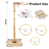 SolidGnik Large Embroidery Stand,Adjustable Embroidery Hoop Holder,Rotated Cross Stitch Stand,Wood Embroidery Hoop Holder SolidGnik