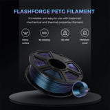 FLASHFORGE PETG Filament 1.75mm, Chameleon Color Shift 3D Printer Filament, Changes Color with Light and Angles, 1KG Spool (2.2lbs), Dimensional Accuracy±0.02 mm, Premium PETG Filament(Burnt Titanium) FLASHFORGE