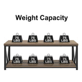 FOLUBAN Modern Coffee Table, Living Room Center Table with Storage, Wood and Metal Cocktail Table, Rustic Oak, 47 Inch FOLUBAN