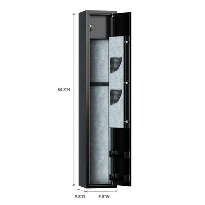 NICOMOW 3 Gun Fingerprint Safe for Household Rifles and Pistols Quick Biometric Gun Safe for Rifles and Shotguns Long Gun Cabinet with Adjustable Gun Stock and Cartridge Box,Built-in valuables Safe