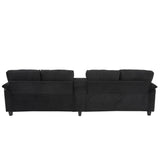 Merax 116.9" Modern U-Shaped Sofa Sectional Sofa Corduroy Upholstered Sofa Couch with Storage Ottomans, Cup Holders and USB Ports for Living Room, Black Merax