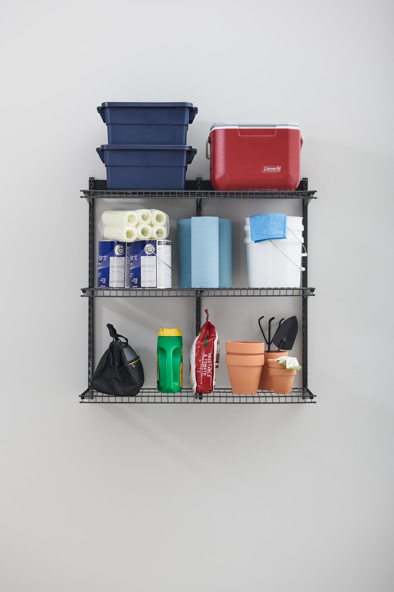 Rubbermaid Fasttrack Rail Storage 36"x12" 3-Shelf Kit, 350 lbs. Per Shelf, for Home/Garage/Shed/Workshop Organization