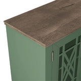 LIVILAND 63" Vintage Style Wood Kitchen Accent Buffet Sideboard Cabinet - Green LIVILAND