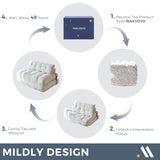 MAXYOYO Folding Sofa Bed, Convertible Sleeper Chair with Pilow Foldable Matress with Back Support, Portable Fold Out Chair Bed Comfy Floor Sofa Lounge for Living Room Bedroom, Beige, Double MAXYOYO